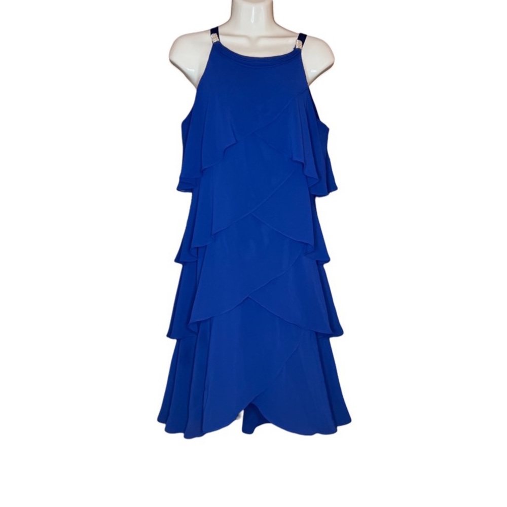 SLNY Gorgeous Blue Cocktail Dress